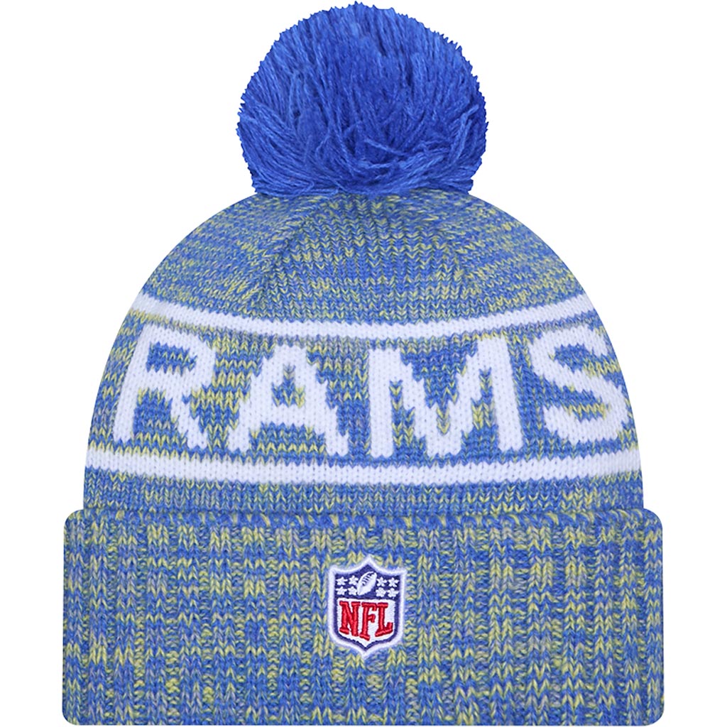 NFL Los Angeles Rams New Era 2025 Sideline Sport Knit Hat - Blue