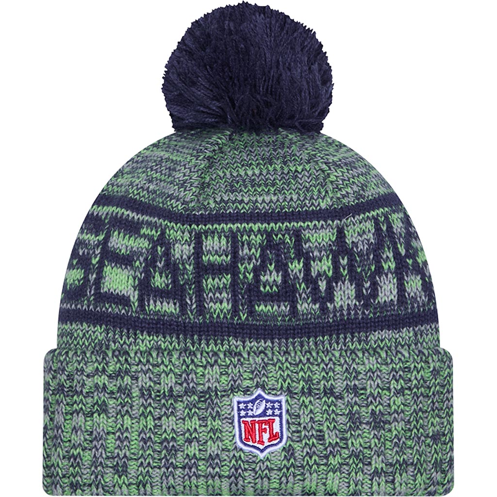 NFL Seattle Seahawks New Era 2025 Sideline Sport Knit Hat - Navy