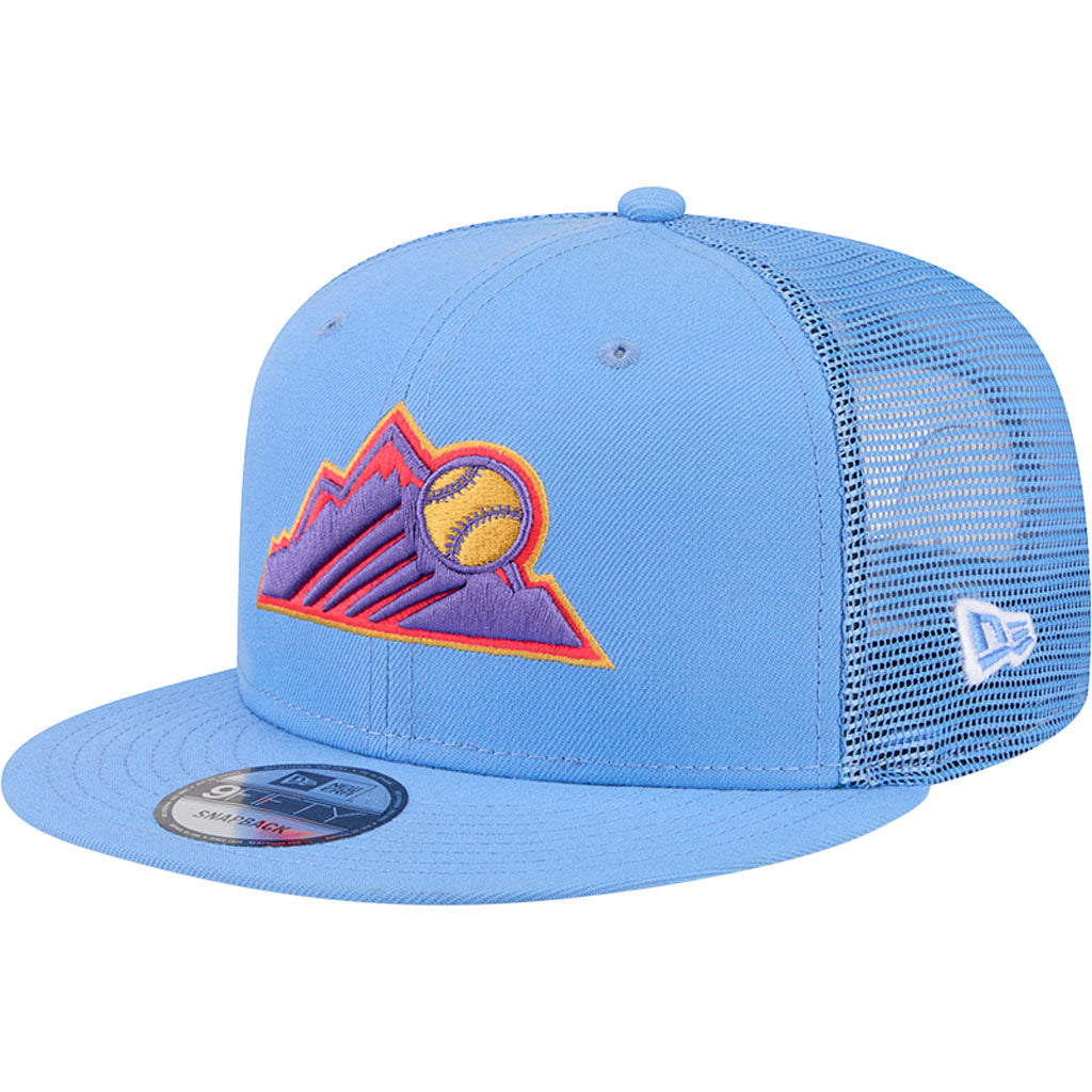 MLB Colorado Rockies New Era OTC Trucker 9FIFTY Snapback Hat - Light blue