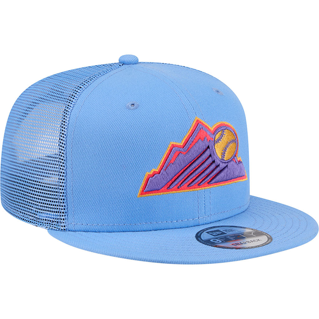 MLB Colorado Rockies New Era OTC Trucker 9FIFTY Snapback Hat - Light blue