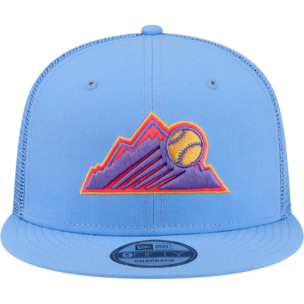 MLB Colorado Rockies New Era OTC Trucker 9FIFTY Snapback Hat - Light blue