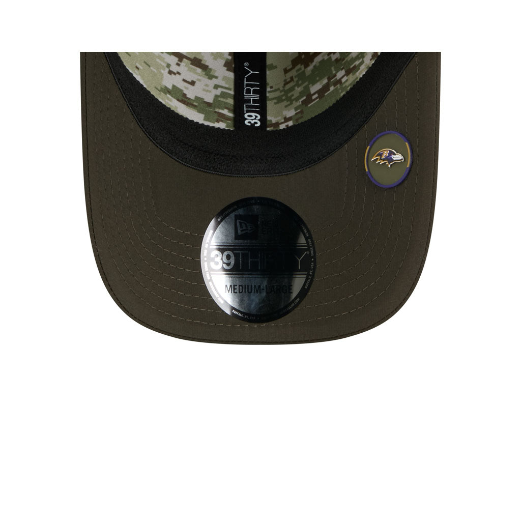 NFL Baltimore Ravens New Era 2025 Salute to Service 39THIRTY Flex Fit Hat - Green