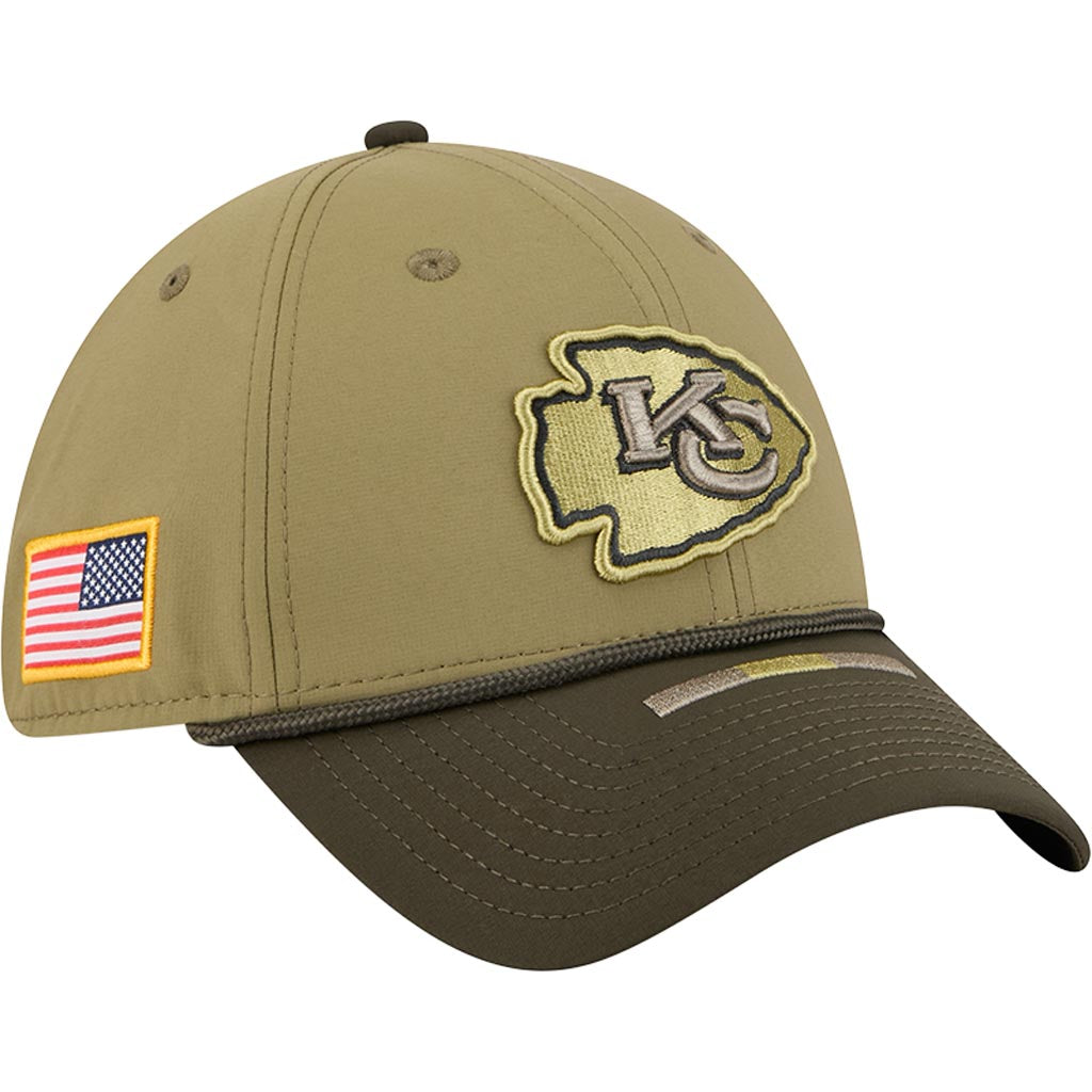 NFL Kansas City Chiefs New Era 2025 Salute to Service 39THIRTY Flex Fit Hat - Green