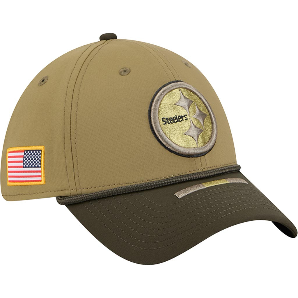 NFL Pittsburgh Steelers New Era 2025 Salute to Service 39THIRTY Flex Fit Hat - Green