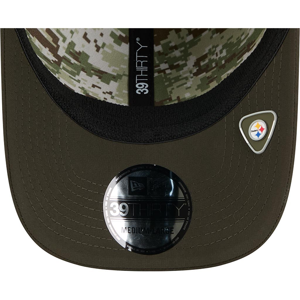 NFL Pittsburgh Steelers New Era 2025 Salute to Service 39THIRTY Flex Fit Hat - Green
