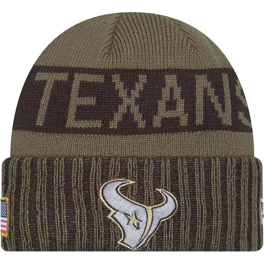 NFL Houston Texans New Era 2025 Salute to Service Knit Hat - Green