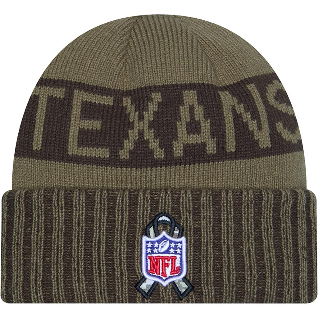 NFL Houston Texans New Era 2025 Salute to Service Knit Hat - Green