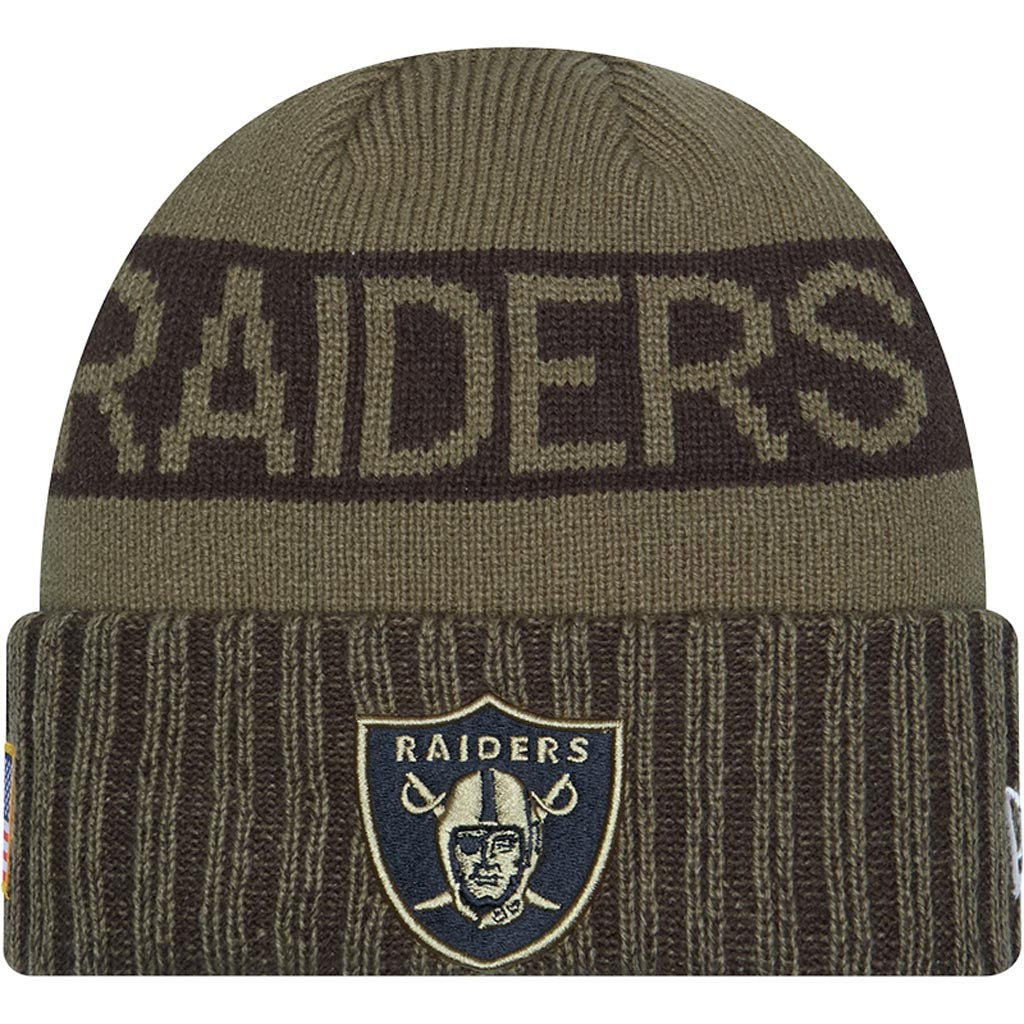 NFL Las Vegas Raiders New Era 2025 Salute to Service Knit Hat - Green
