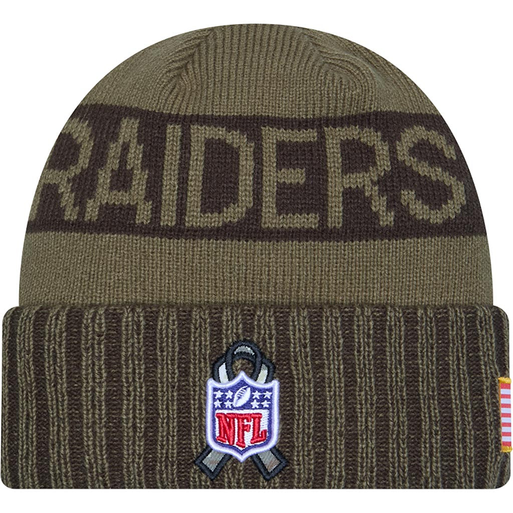 NFL Las Vegas Raiders New Era 2025 Salute to Service Knit Hat - Green