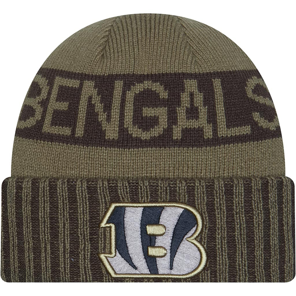 NFL Cincinnati Bengals New Era 2025 Salute to Service Knit Hat - Green
