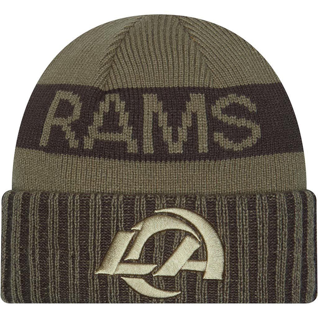 NFL Los Angeles Rams New Era 2025 Salute to Service Knit Hat - Green