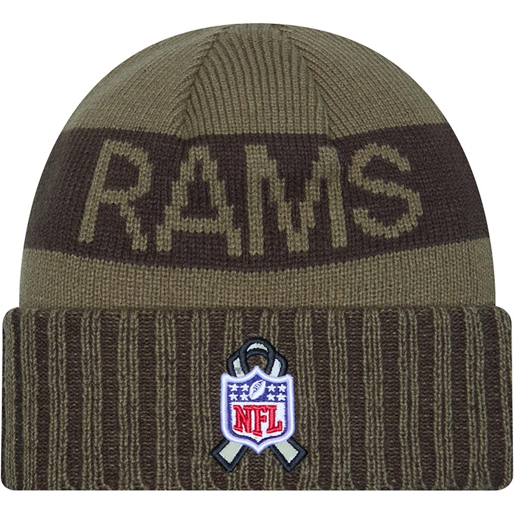 NFL Los Angeles Rams New Era 2025 Salute to Service Knit Hat - Green
