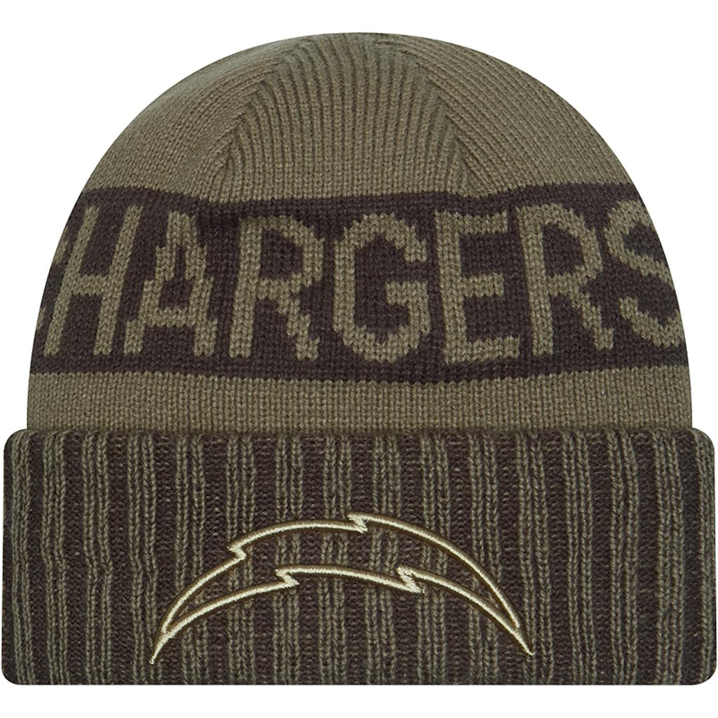 NFL Los Angeles Chargers New Era 2025 Salute to Service Knit Hat - Green