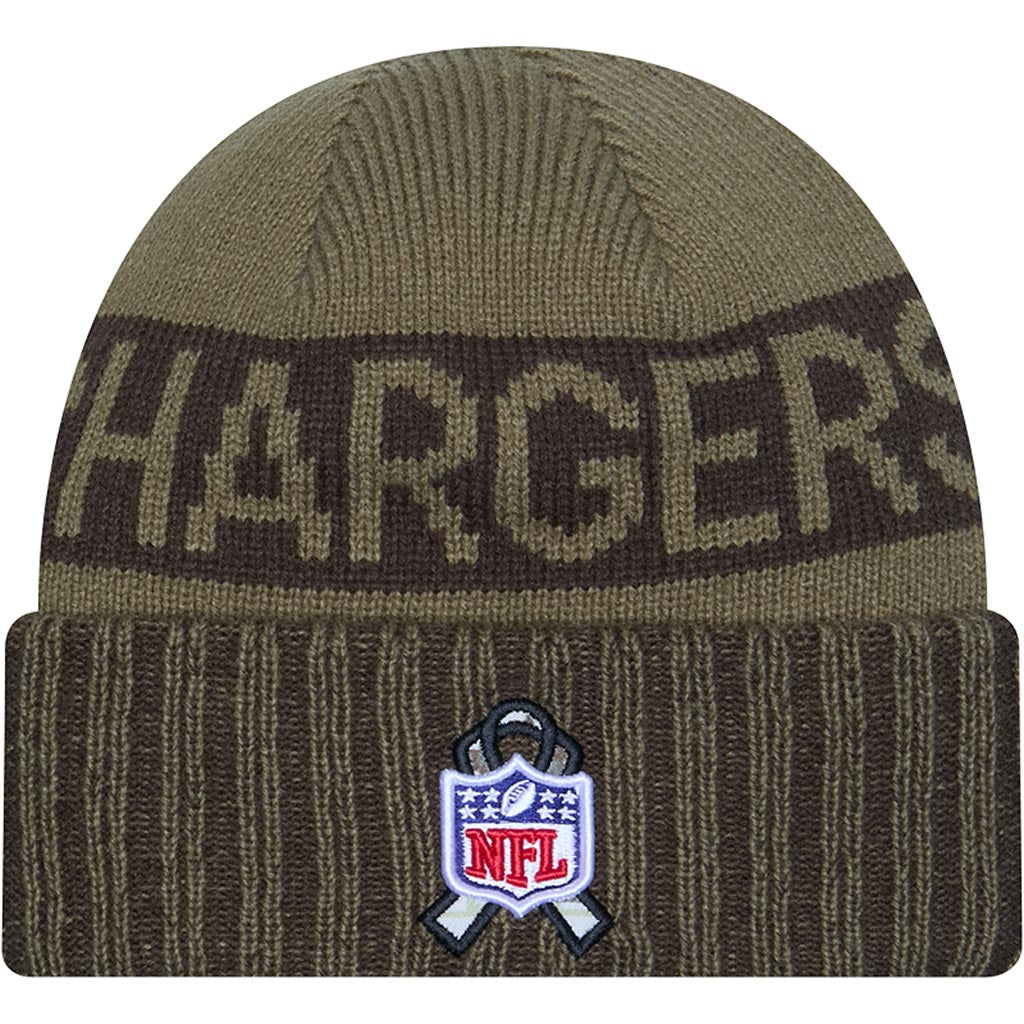 NFL Los Angeles Chargers New Era 2025 Salute to Service Knit Hat - Green