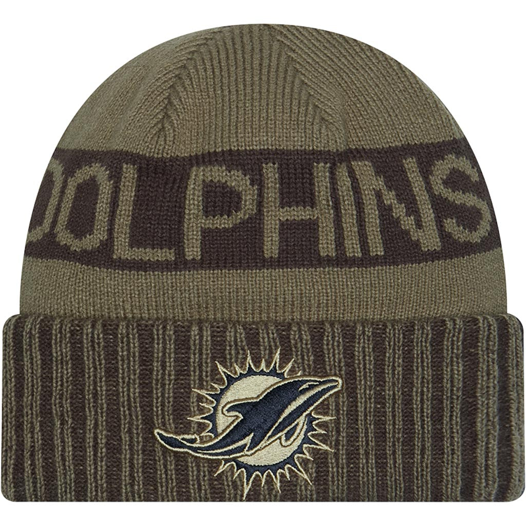 NFL Miami Dolphins New Era 2025 Salute to Service Knit Hat - Green