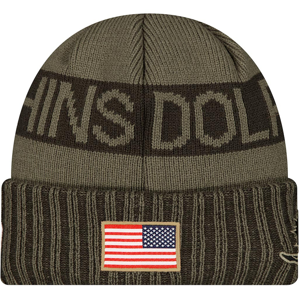 NFL Miami Dolphins New Era 2025 Salute to Service Knit Hat - Green