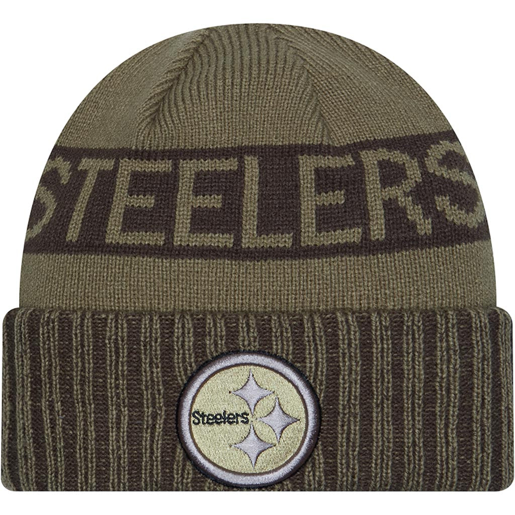NFL Pittsburgh Steelers New Era 2025 Salute to Service Knit Hat - Green