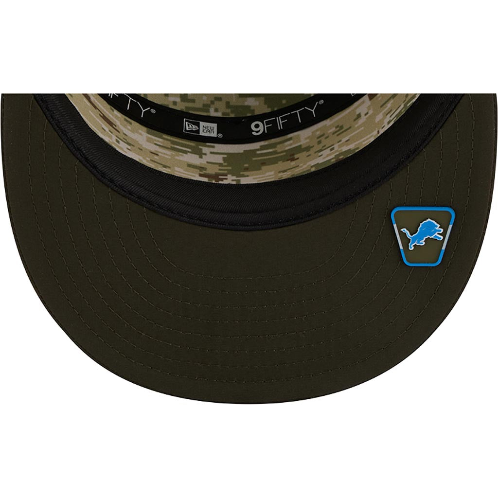 NFL Detroit Lions New Era 2025 Salute to Service 9FIFTY Split Panel Snapback Hat - Green