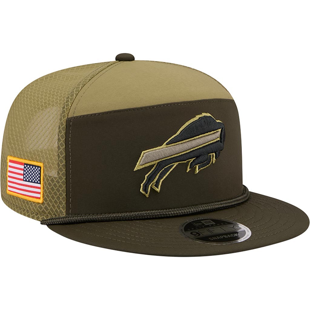 NFL Buffalo Bills New Era 2025 Salute to Service 9FIFTY Split Panel Snapback Hat - Green