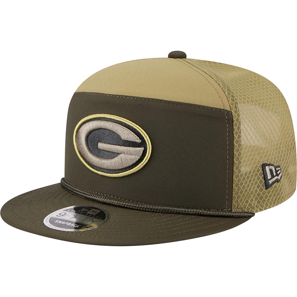 NFL Green Bay Packers New Era 2025 Salute to Service 9FIFTY Split Panel Snapback Hat - Green