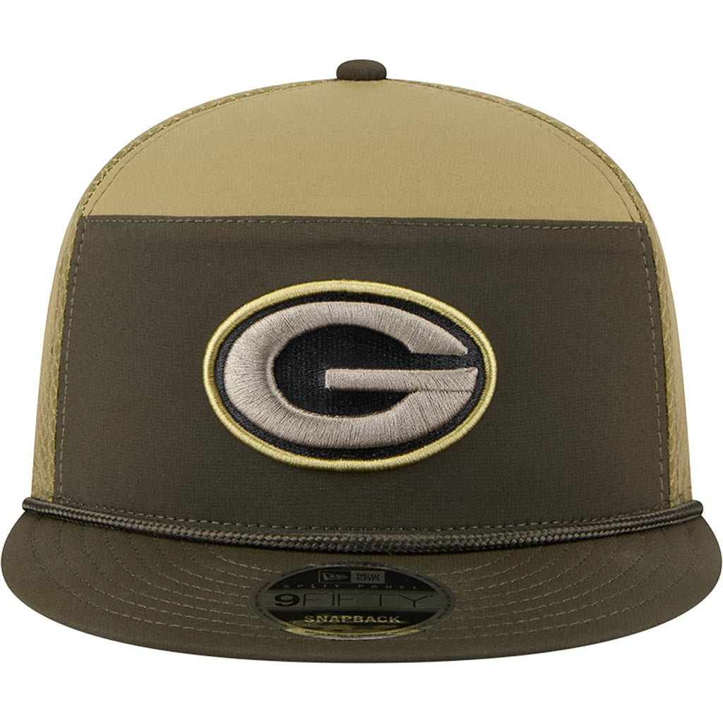 NFL Green Bay Packers New Era 2025 Salute to Service 9FIFTY Split Panel Snapback Hat - Green
