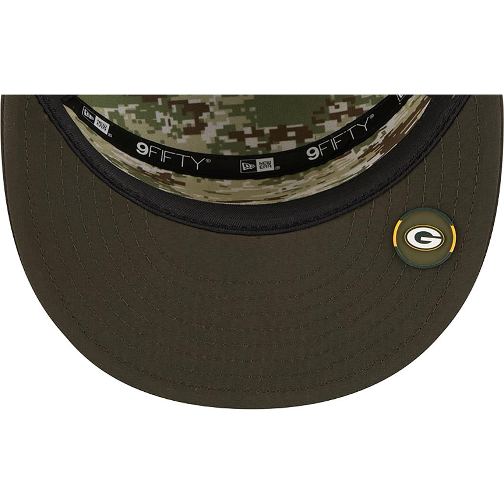 NFL Green Bay Packers New Era 2025 Salute to Service 9FIFTY Split Panel Snapback Hat - Green