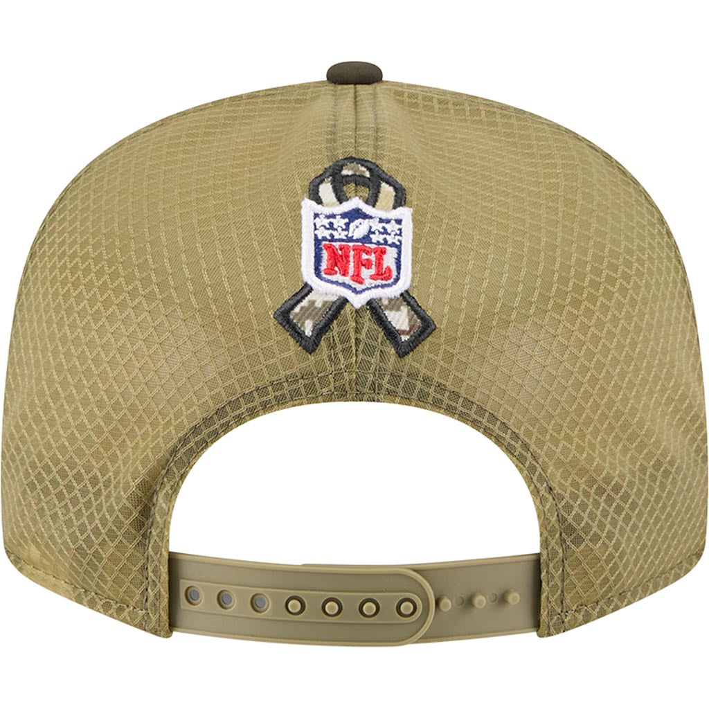 NFL Las Vegas Raiders New Era 2025 Salute to Service 9FIFTY Split Panel Snapback Hat - Green