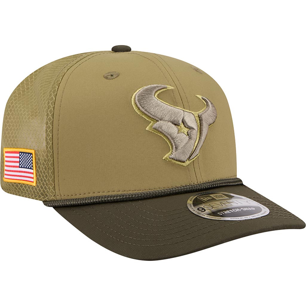 NFL Houston Texans New Era 2025 Salute to Service 9SEVENTY Stretch-Snapback Hat - Green