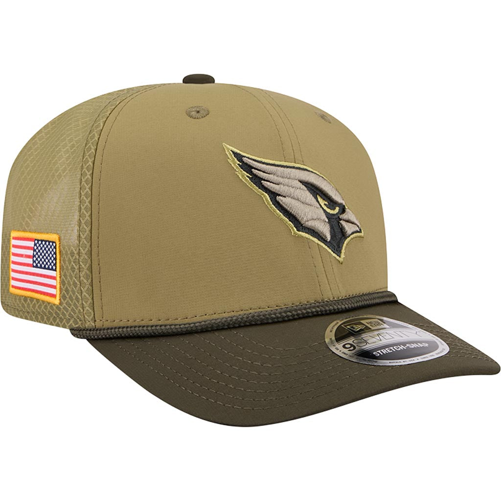 NFL Arizona Cardinals New Era 2025 Salute to Service 9SEVENTY Stretch-Snapback Hat - Green
