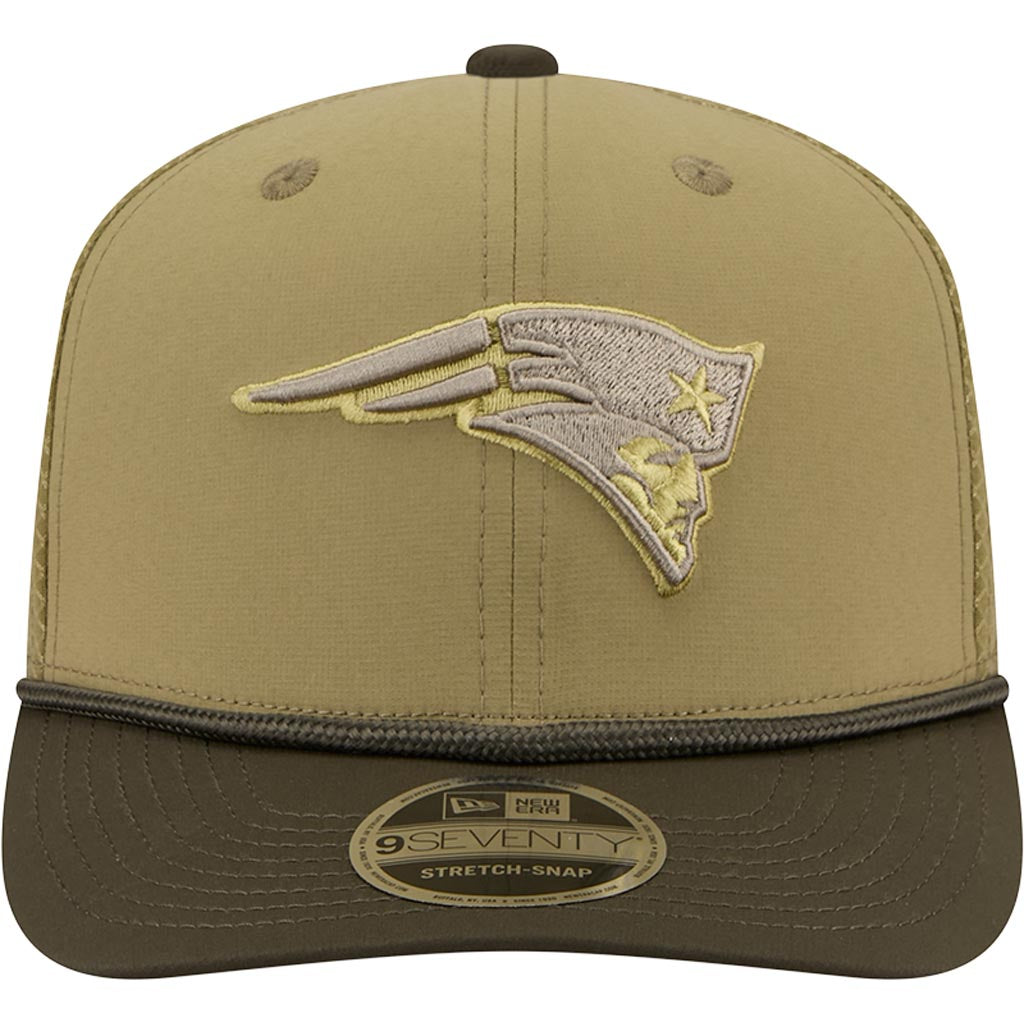 NFL New England Patriots New Era 2025 Salute to Service 9SEVENTY Stretch-Snapback Hat - Green