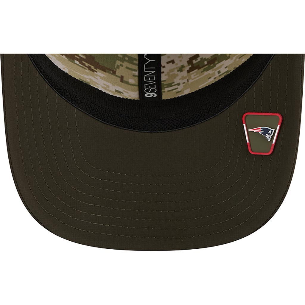 NFL New England Patriots New Era 2025 Salute to Service 9SEVENTY Stretch-Snapback Hat - Green