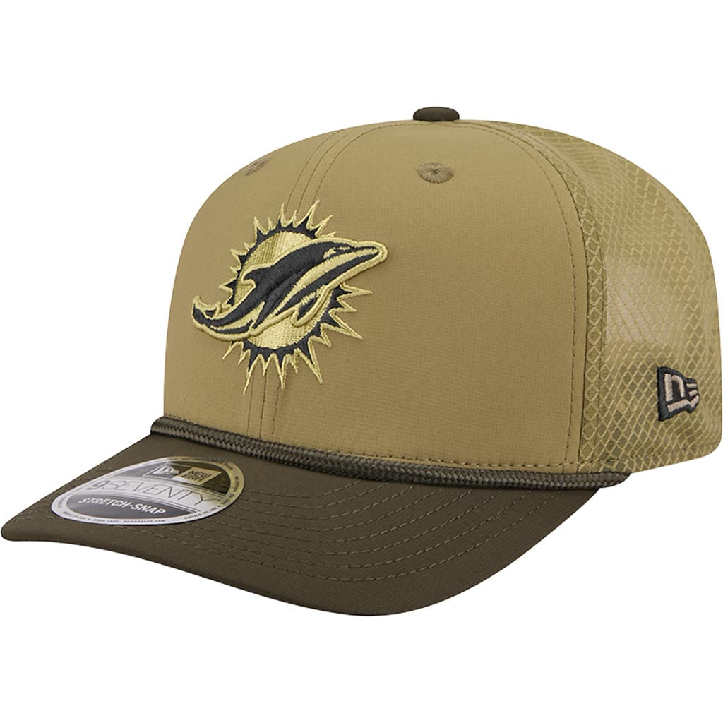 NFL Miami Dolphins New Era 2025 Salute to Service 9SEVENTY Stretch-Snapback Hat - Green