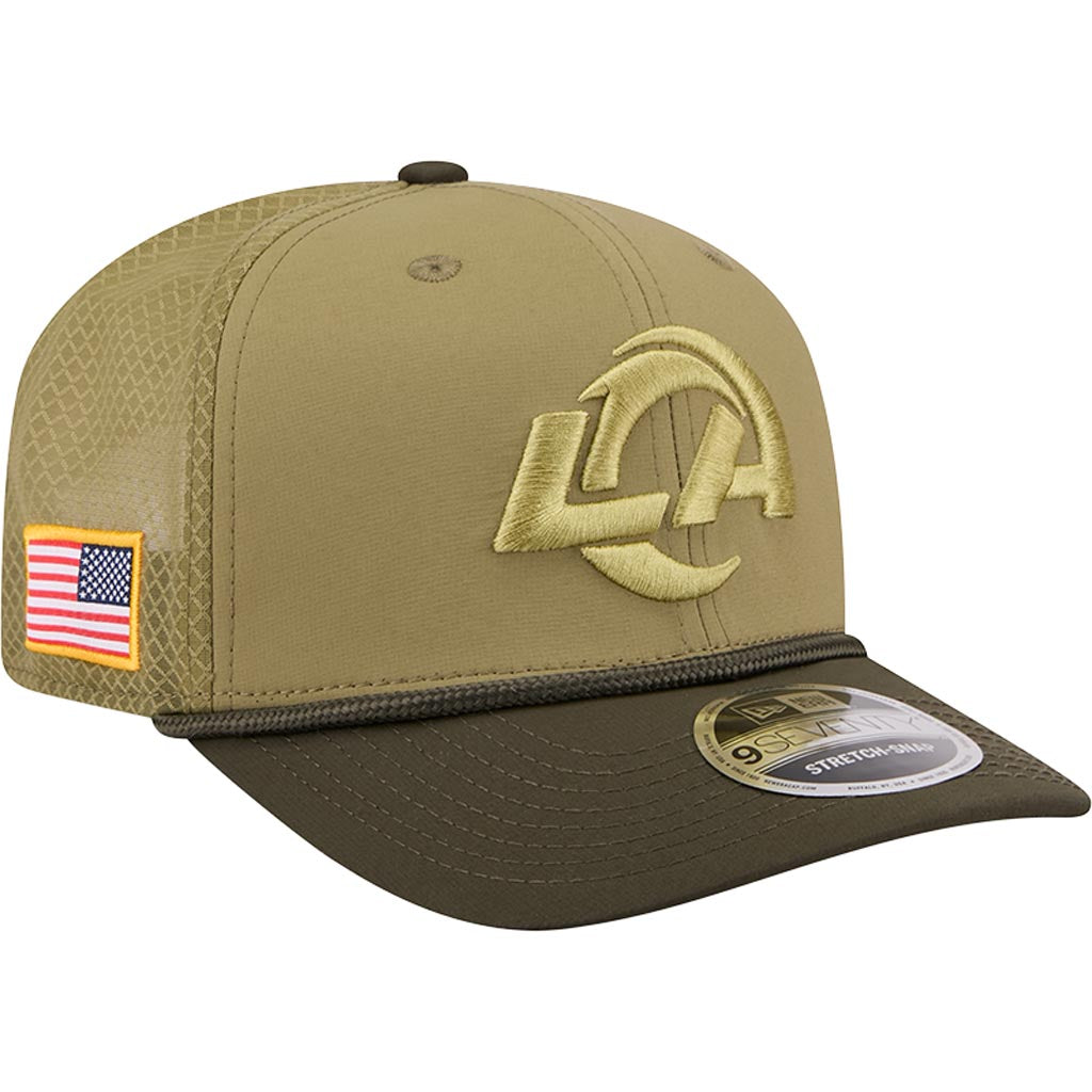 NFL Los Angeles Rams New Era 2025 Salute to Service 9SEVENTY Stretch-Snapback Hat - Green