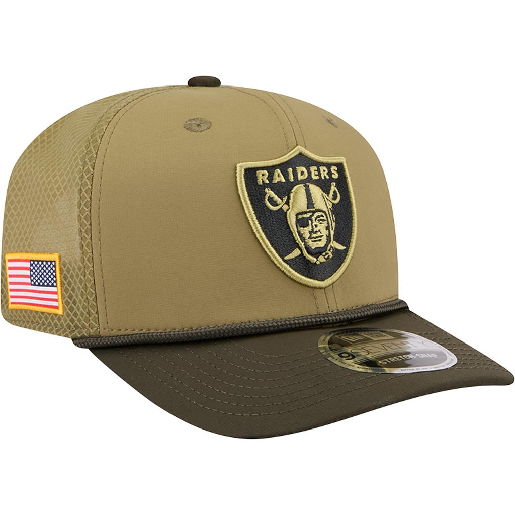 NFL Las Vegas Raiders New Era 2025 Salute to Service 9SEVENTY Stretch-Snapback Hat - Green
