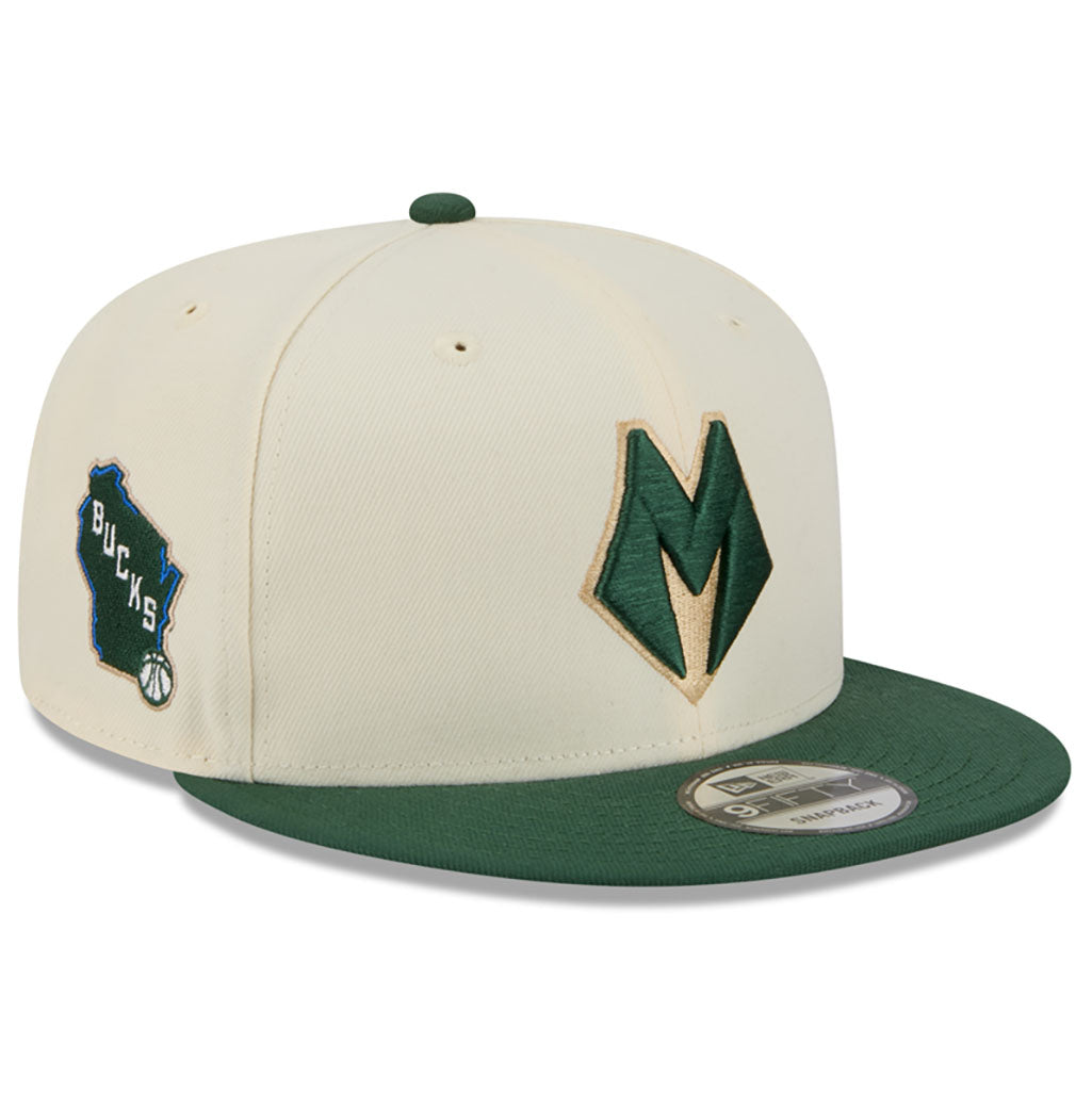 NBA Milwaukee Bucks New Era 2025-26 City Edition 9FIFTY Snapback Hat - Cream