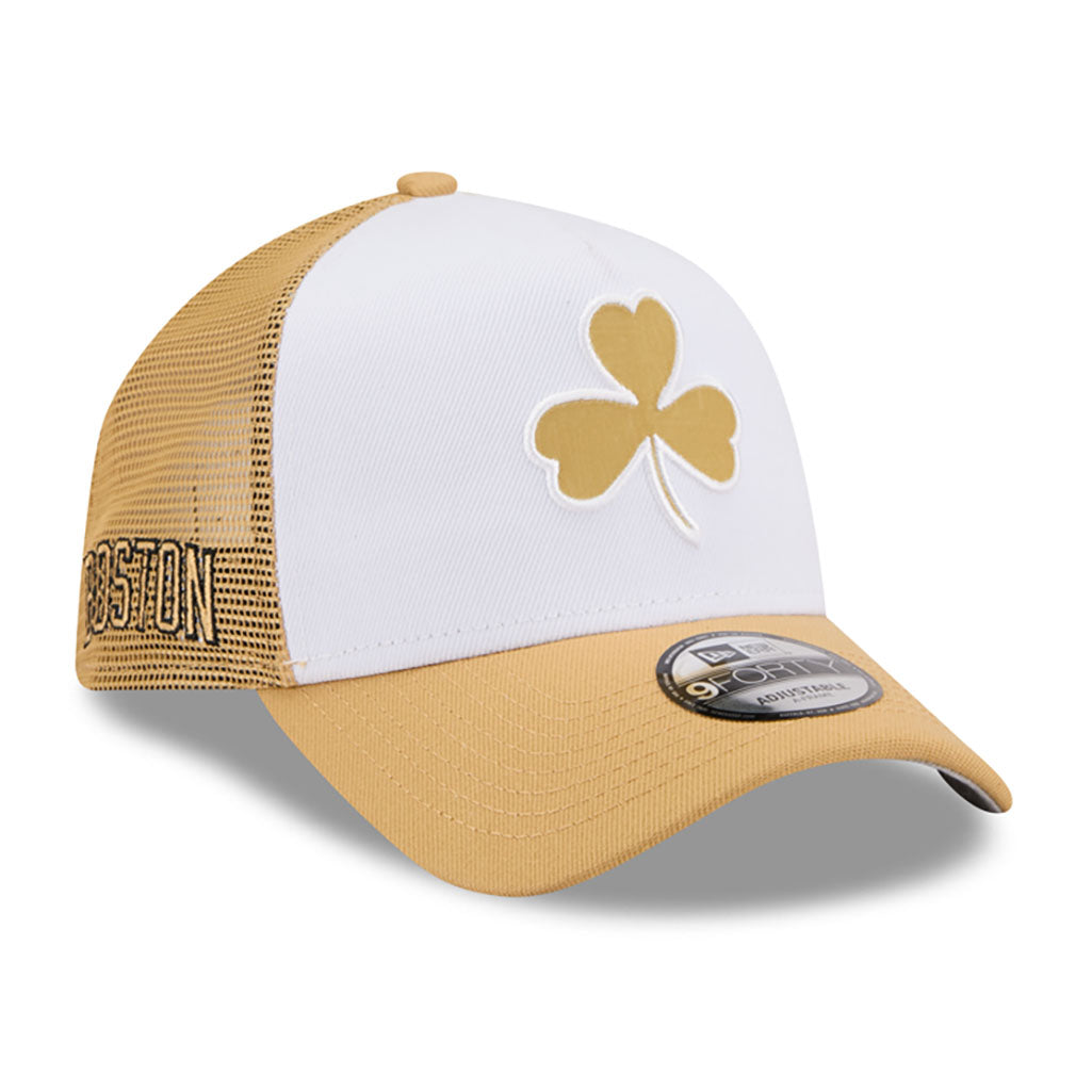 NBA Boston Celtics New Era 2025-26 City Edition 9FORTY A-Frame Adjustable Hat - White