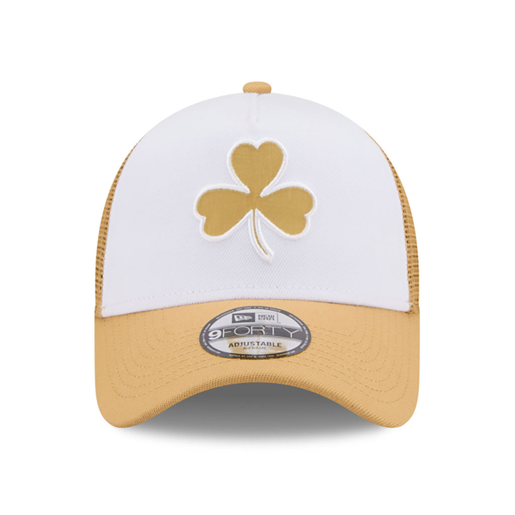 NBA Boston Celtics New Era 2025-26 City Edition 9FORTY A-Frame Adjustable Hat - White
