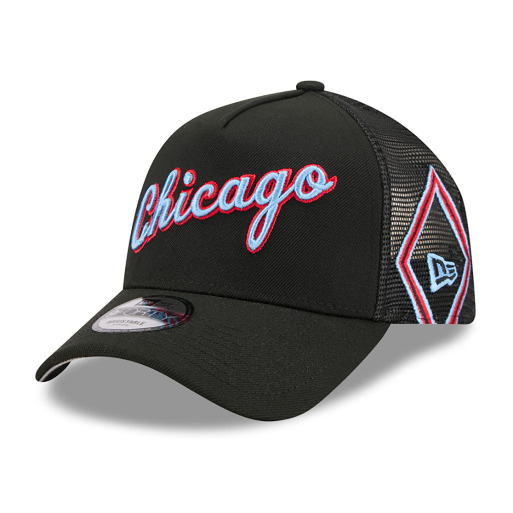 NBA Chicago Bulls New Era 2025-26 City Edition 9FORTY A-Frame Adjustable Hat - Black