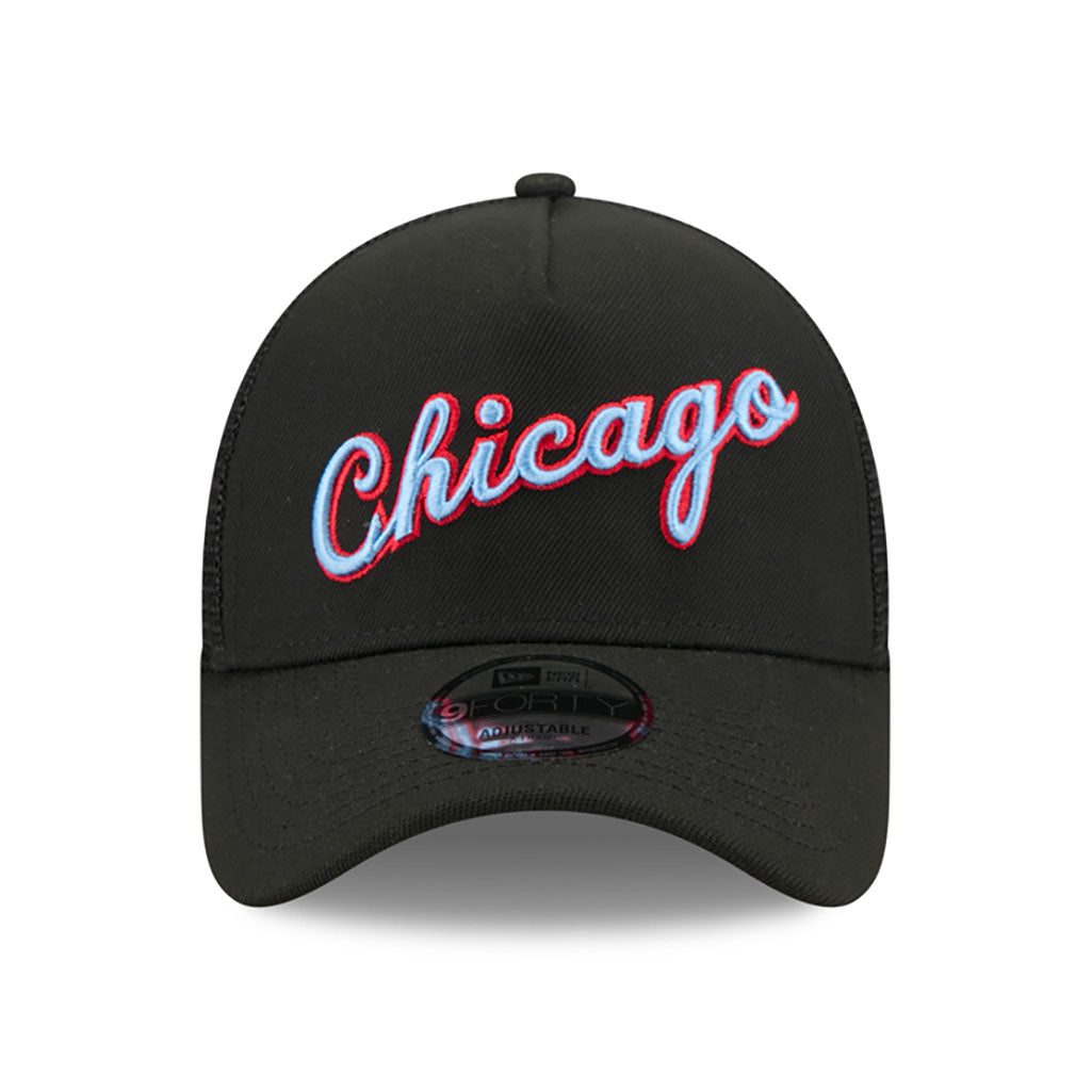 NBA Chicago Bulls New Era 2025-26 City Edition 9FORTY A-Frame Adjustable Hat - Black