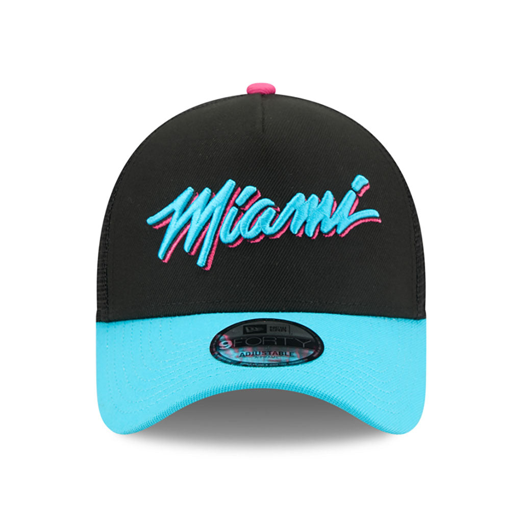 NBA Miami Heat New Era 2025-26 City Edition 9FORTY A-Frame Adjustable Hat - Black