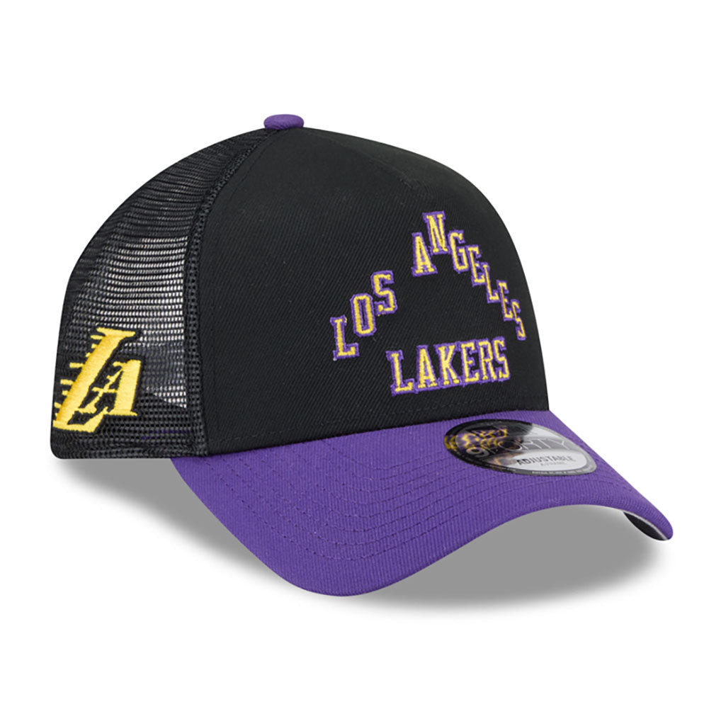 NBA Los Angeles Lakers New Era 2025-26 City Edition 9FORTY A-Frame Adjustable Hat - Black