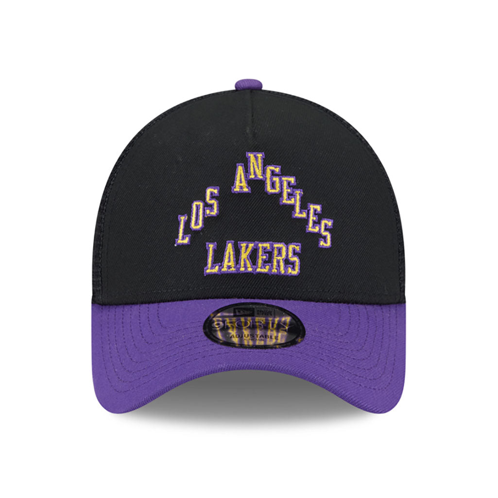 NBA Los Angeles Lakers New Era 2025-26 City Edition 9FORTY A-Frame Adjustable Hat - Black