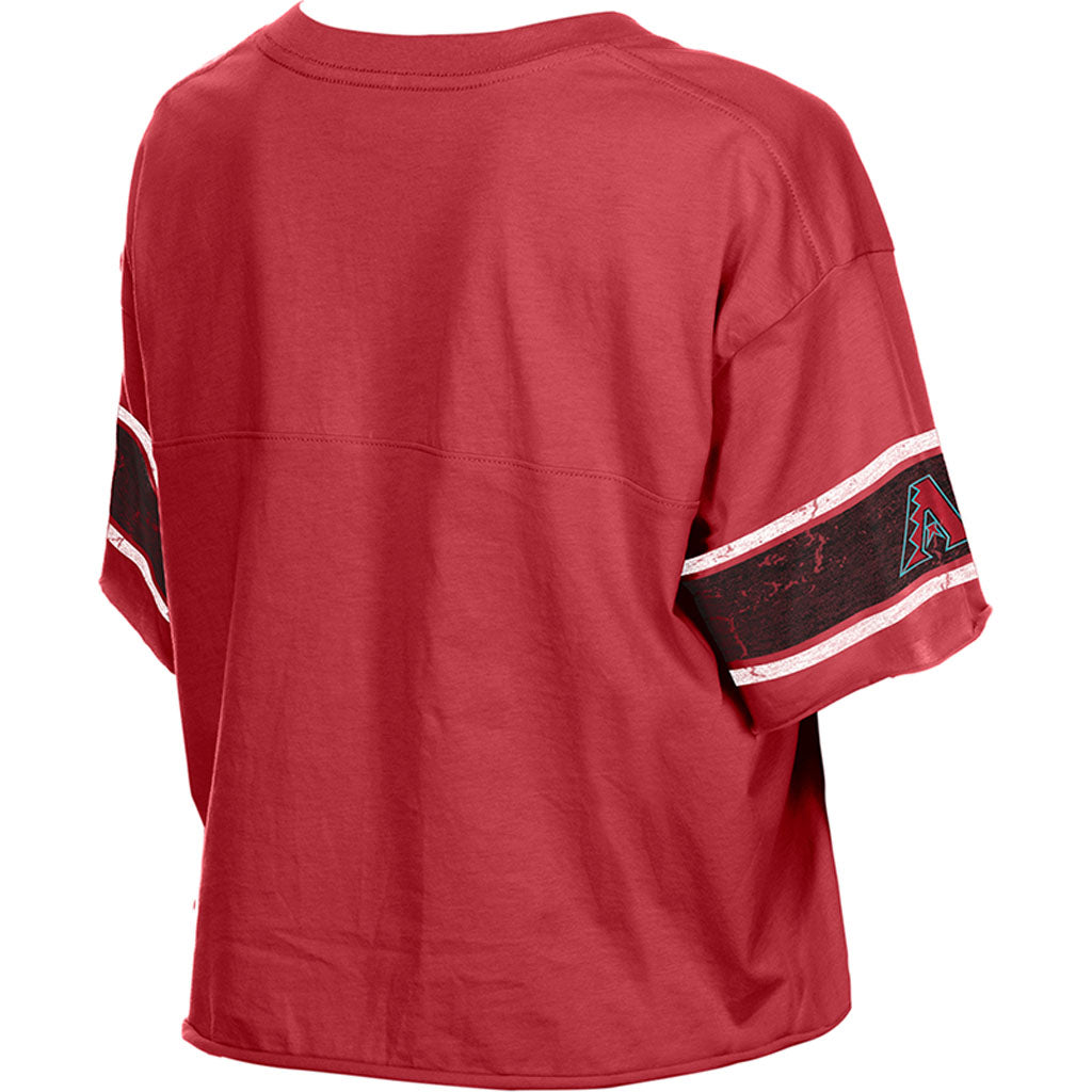 MLB Arizona Diamondbacks Women's New Era Throwback Crop Top T-Shirt - Red