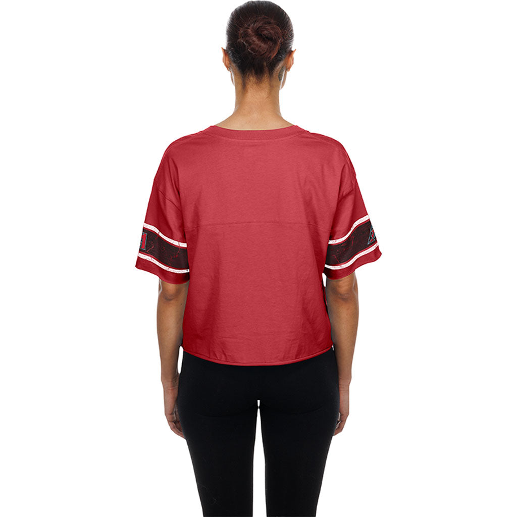 MLB Arizona Diamondbacks Women's New Era Throwback Crop Top T-Shirt - Red