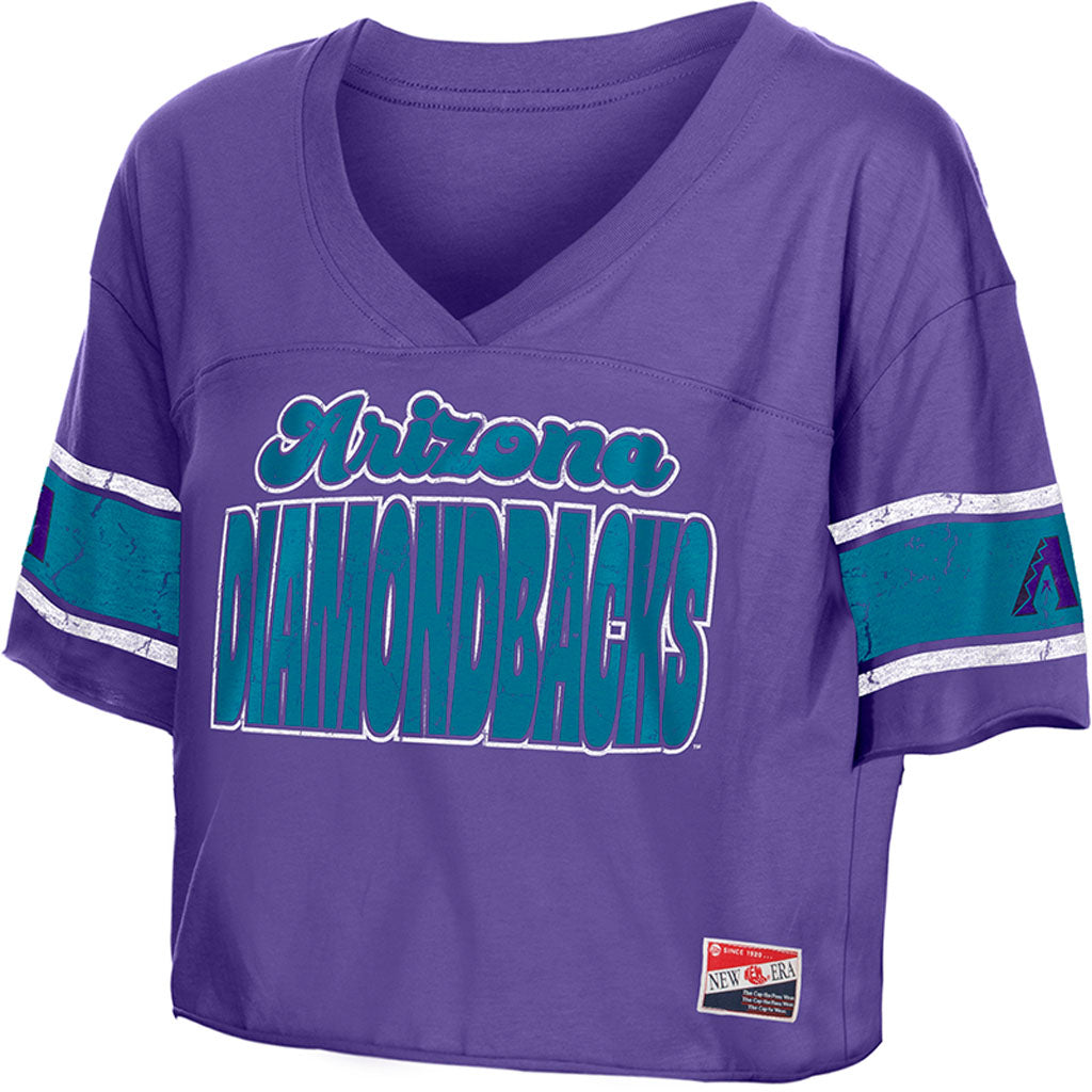 MLB Arizona Diamondbacks Women's New Era City Connect Throwback Crop Top T-Shirt - Purple