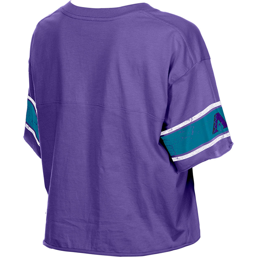 MLB Arizona Diamondbacks Women's New Era City Connect Throwback Crop Top T-Shirt - Purple