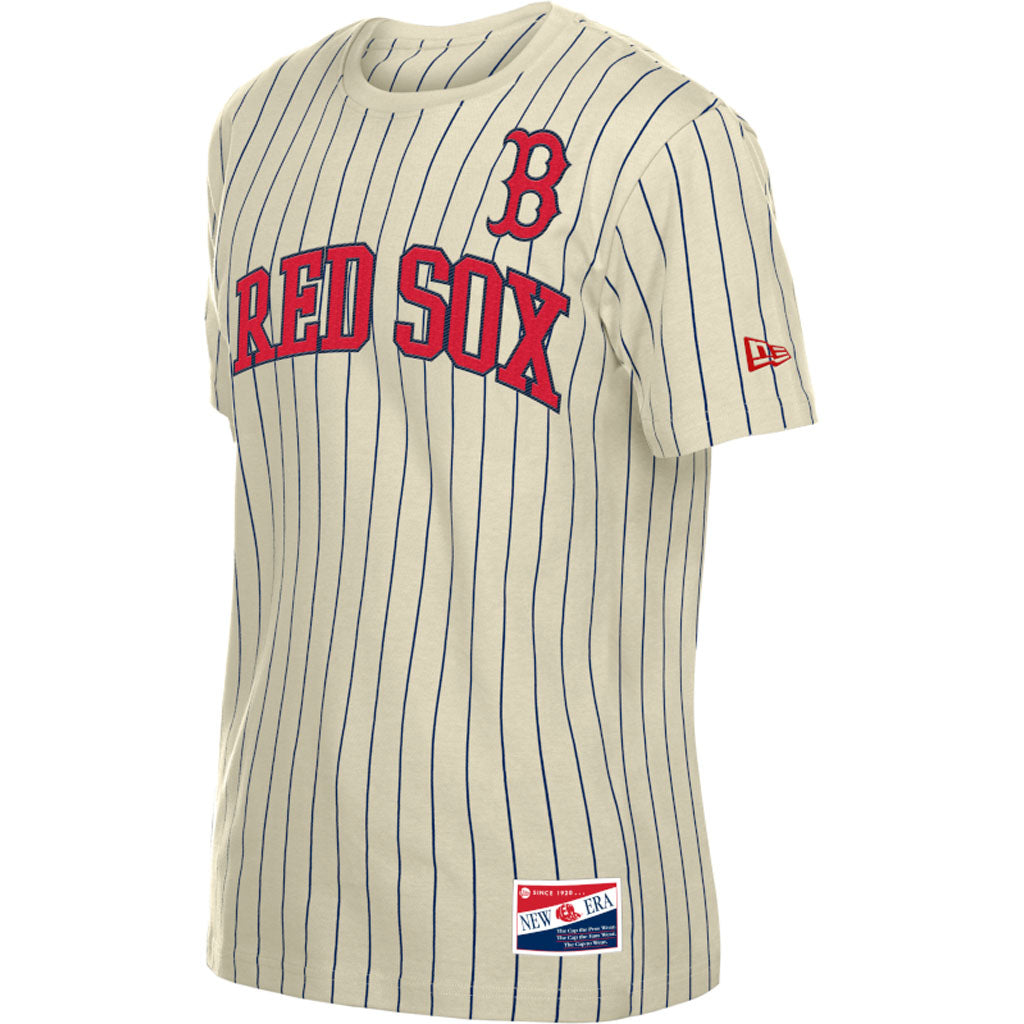 MLB Boston Red Sox New Era Pinstripe Jersey T-Shirt - Cream