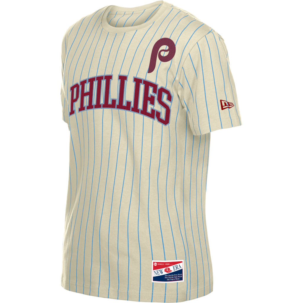 MLB Philadelphia Phillies New Era Pinstripe Jersey T-Shirt - Cream