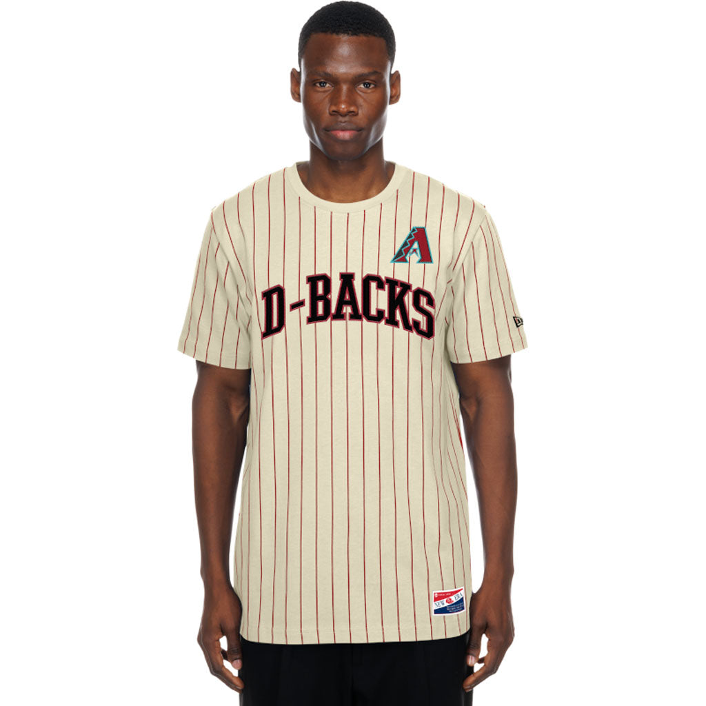 MLB Arizona Diamondbacks New Era Pinstripe Jersey T-Shirt - Cream
