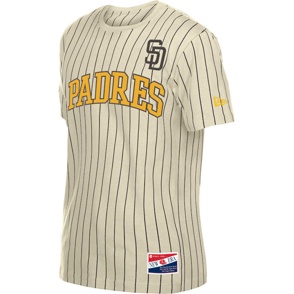 MLB San Diego Padres New Era Pinstripe Jersey T-shirt - Cream